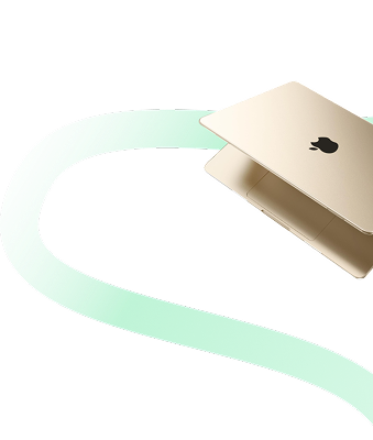 A MacBook with lines around it